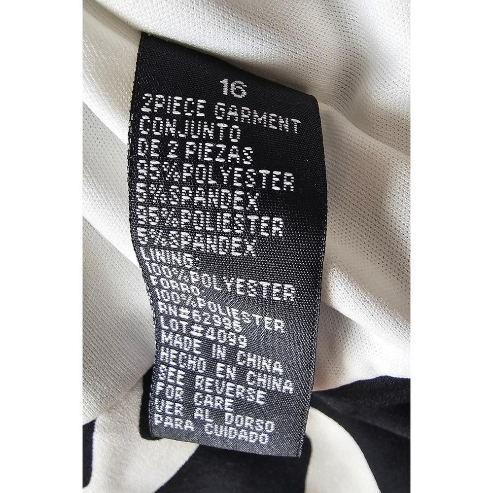 Scarlett Y2K Black & White Print Sleeveless Bubble Hem Dress Size 16 - Picture 9 of 9